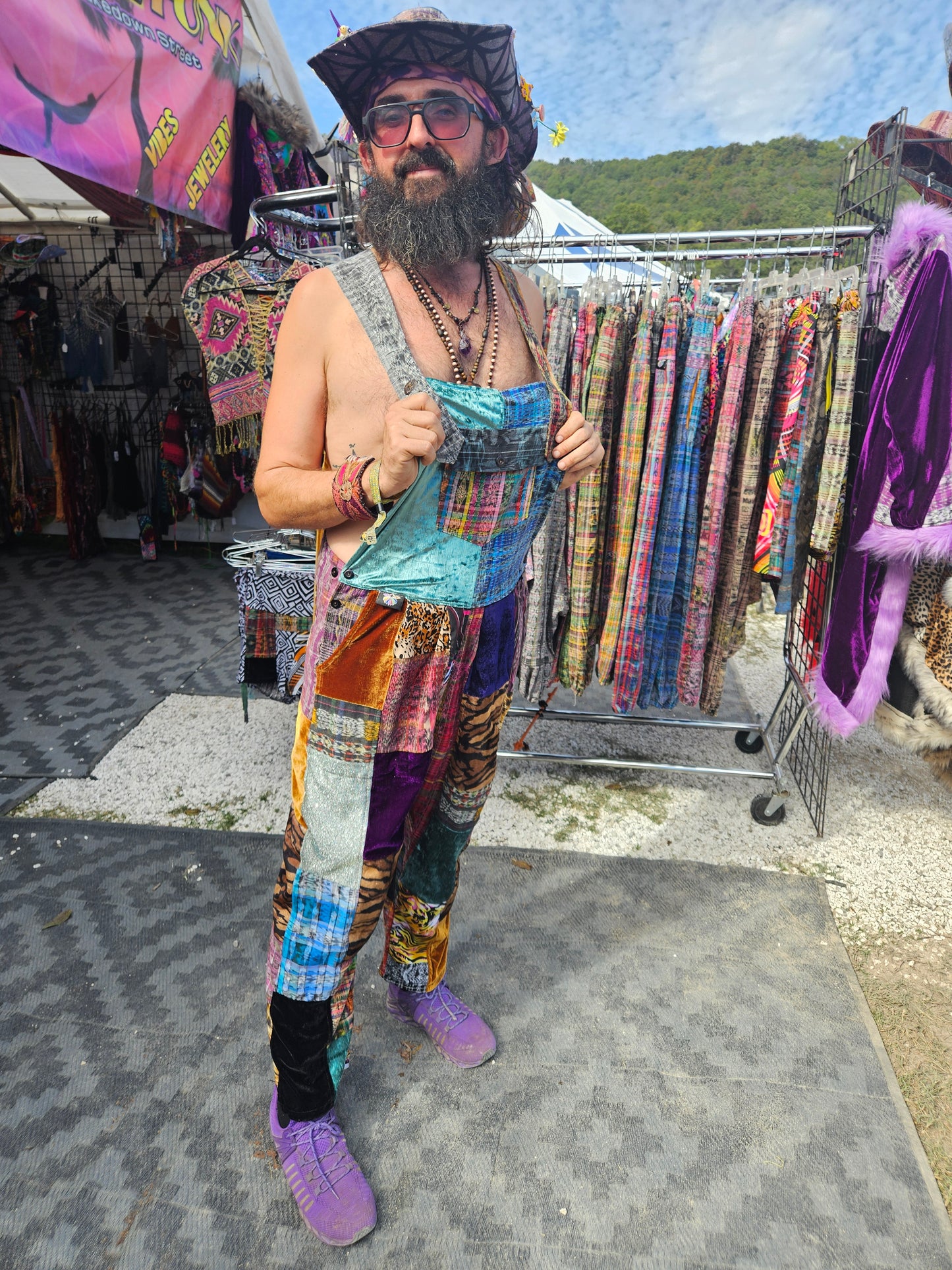 Patchwork Overalls