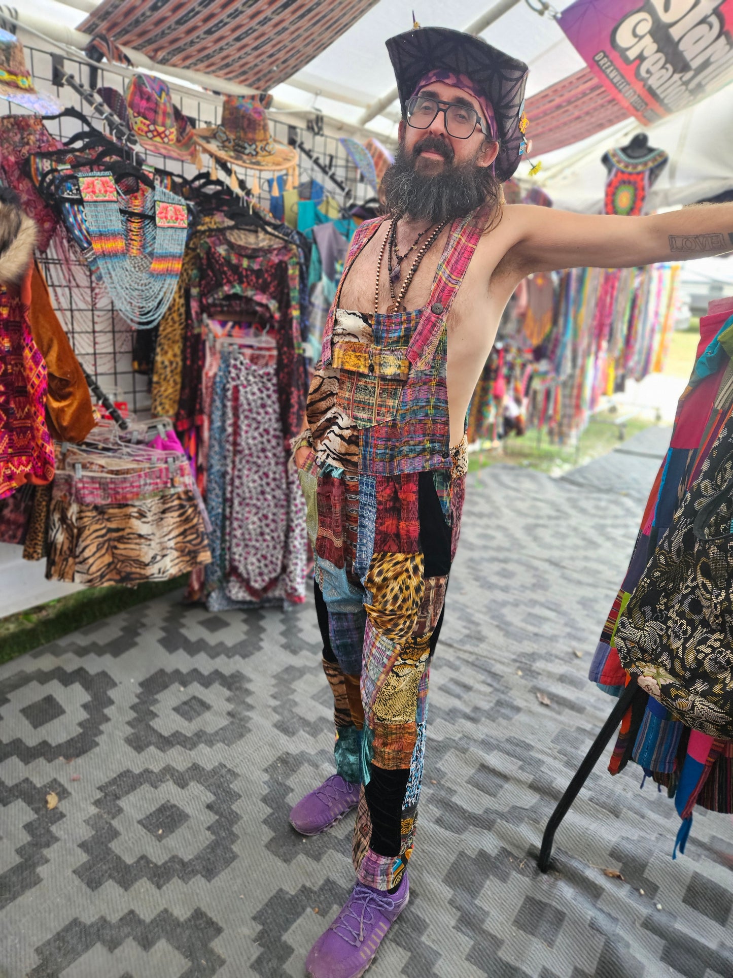Patchwork Overalls