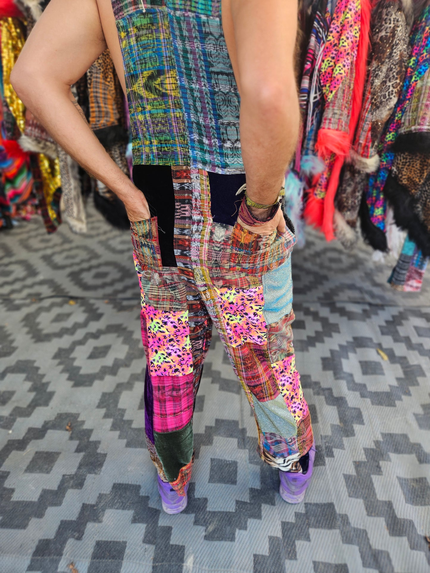 Patchwork Overalls