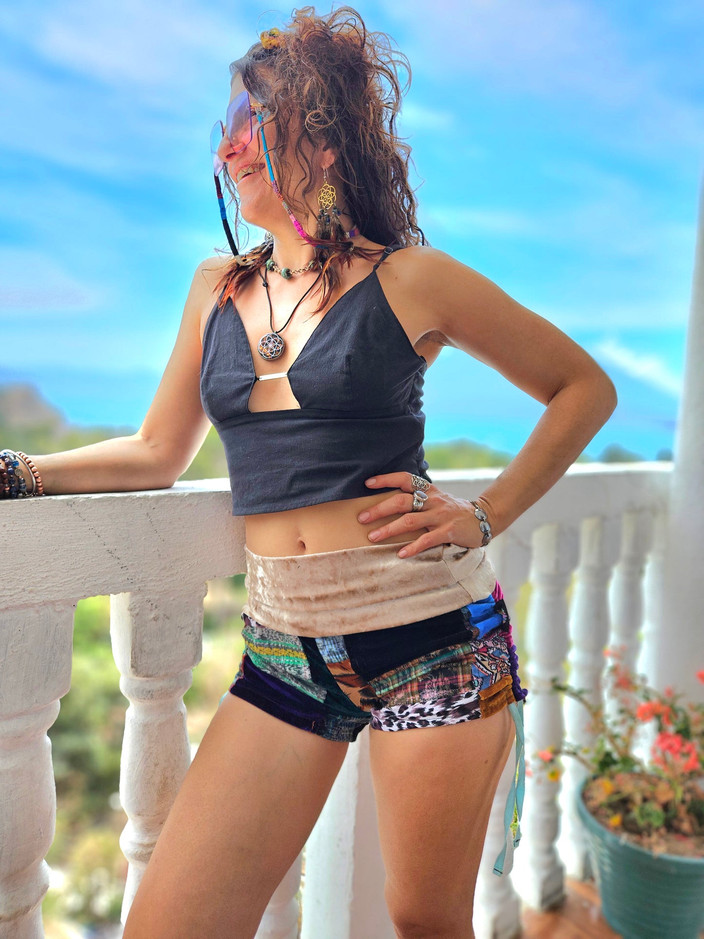 Patchwork Booty Shorts