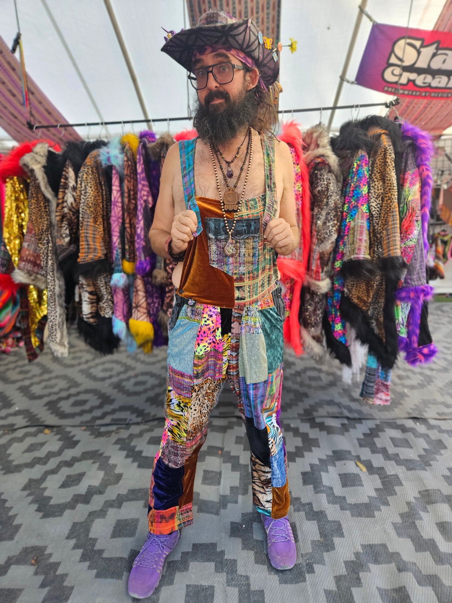 Patchwork Overalls