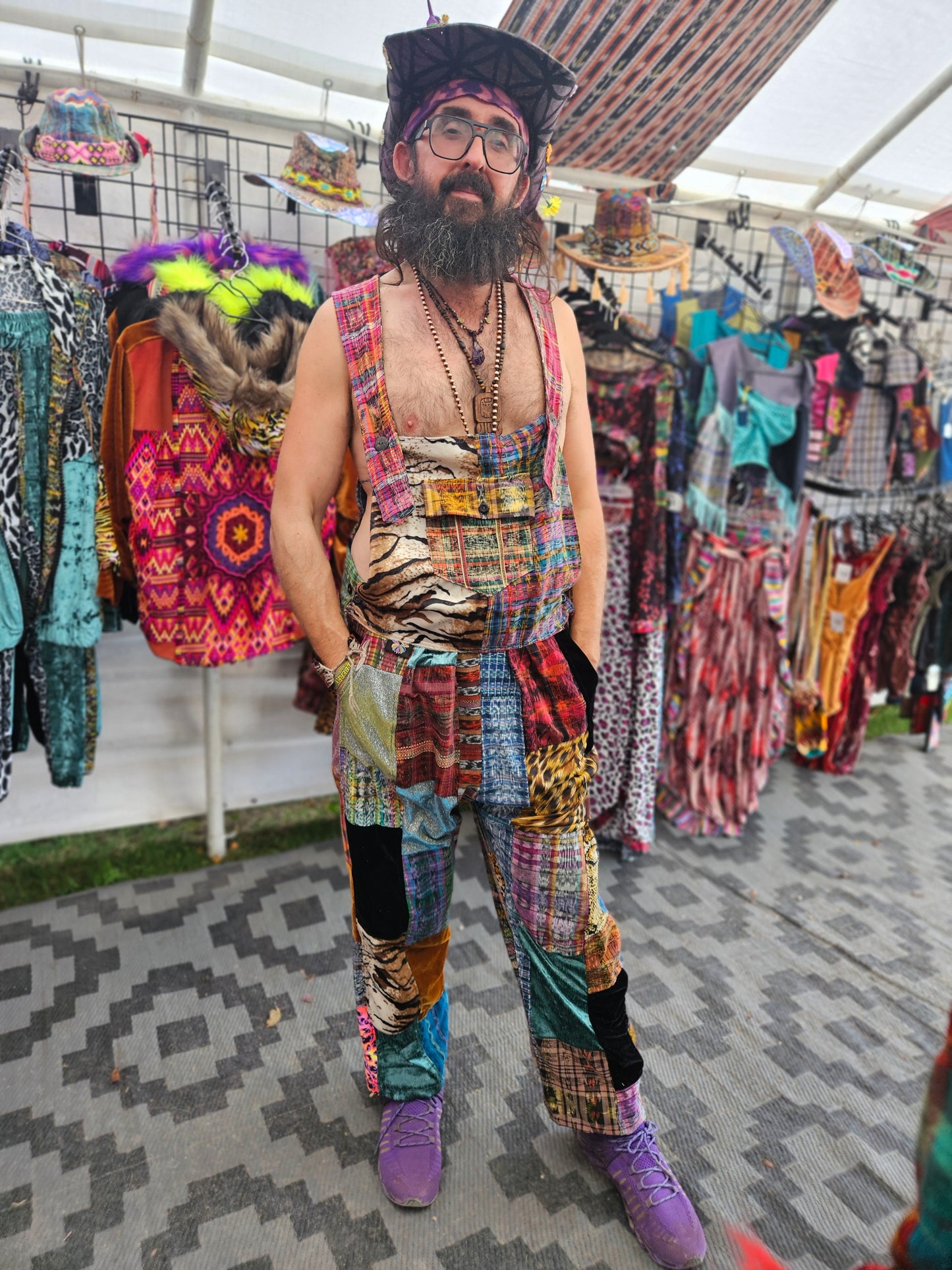 Patchwork Overalls
