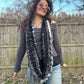 Black/white/grey infinity scarf