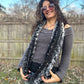 Black/white/grey infinity scarf