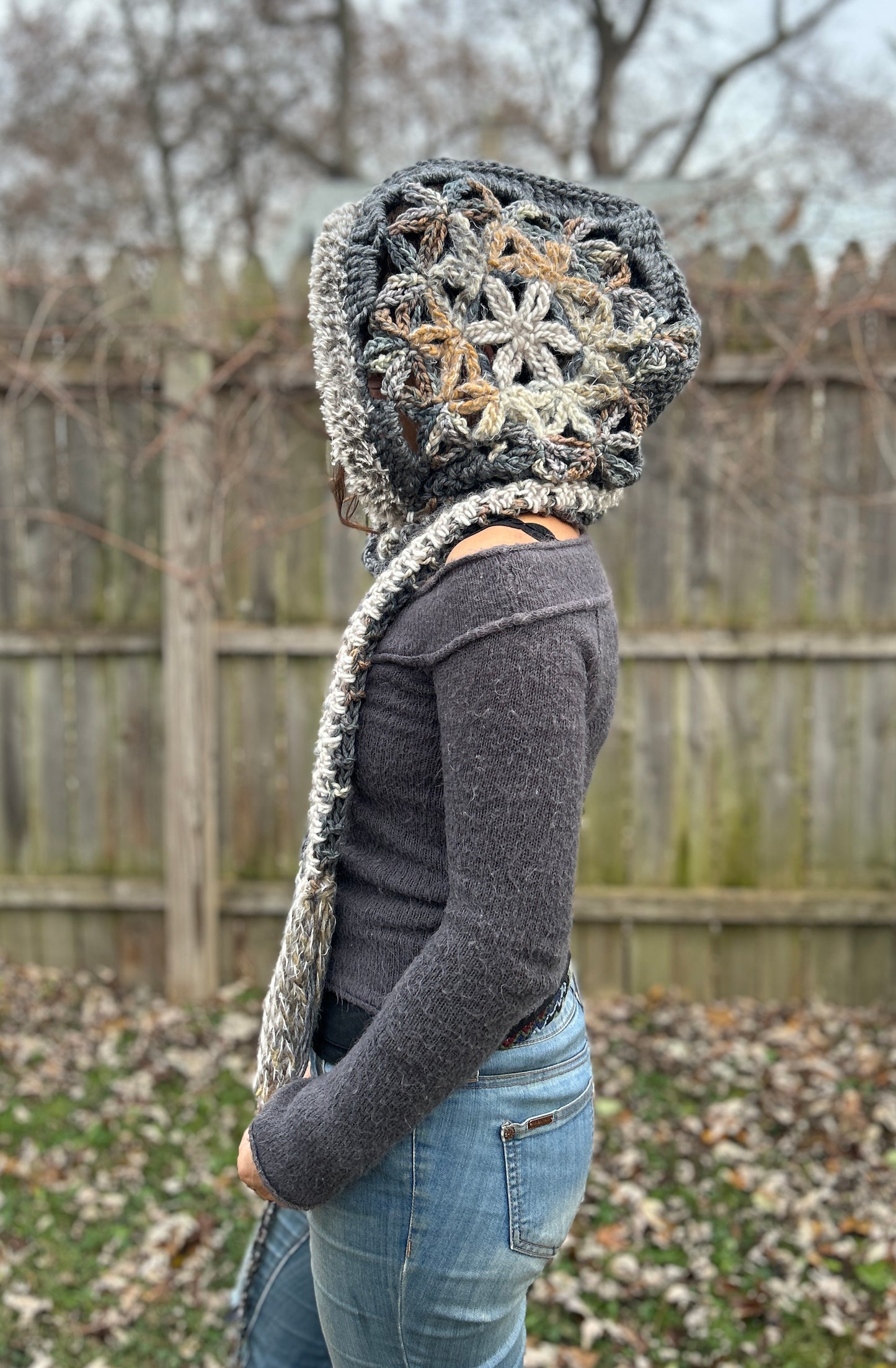 Flower of Life hooded scarf