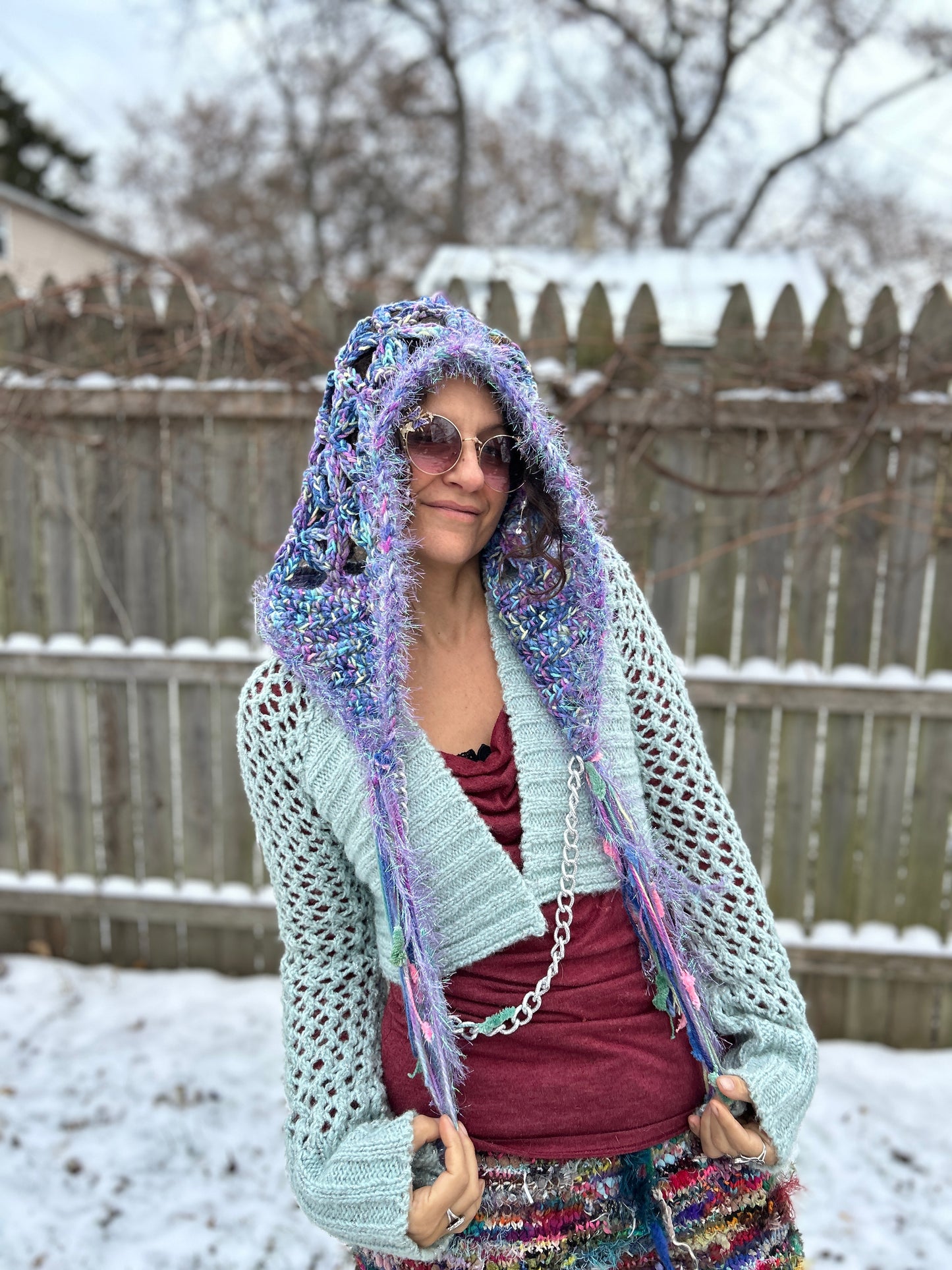 Pastel Fae Flower of Life oversized hood