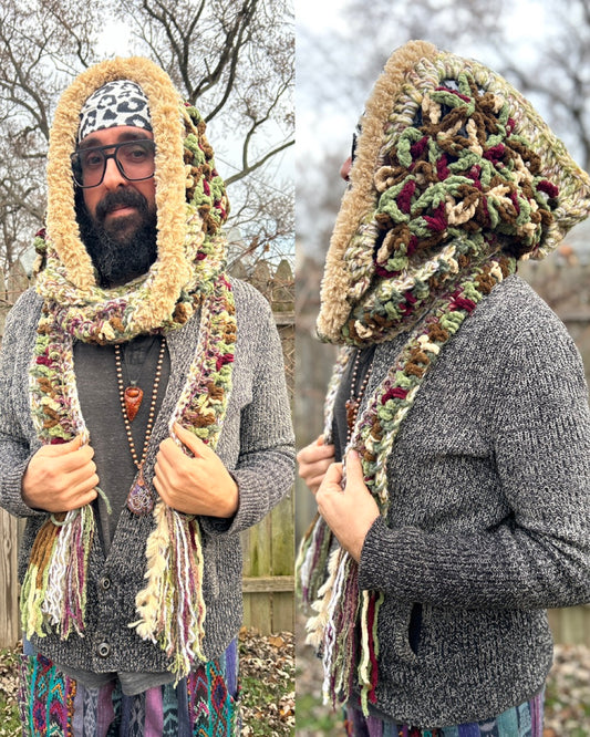 Flower of Life hooded scarf