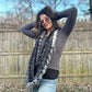 Black/white/grey infinity scarf