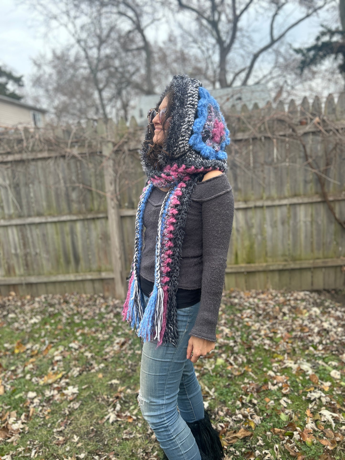 Flower of Life hooded scarf