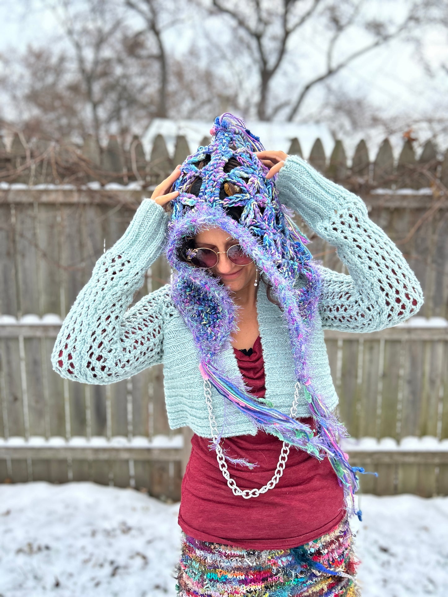 Pastel Fae Flower of Life oversized hood