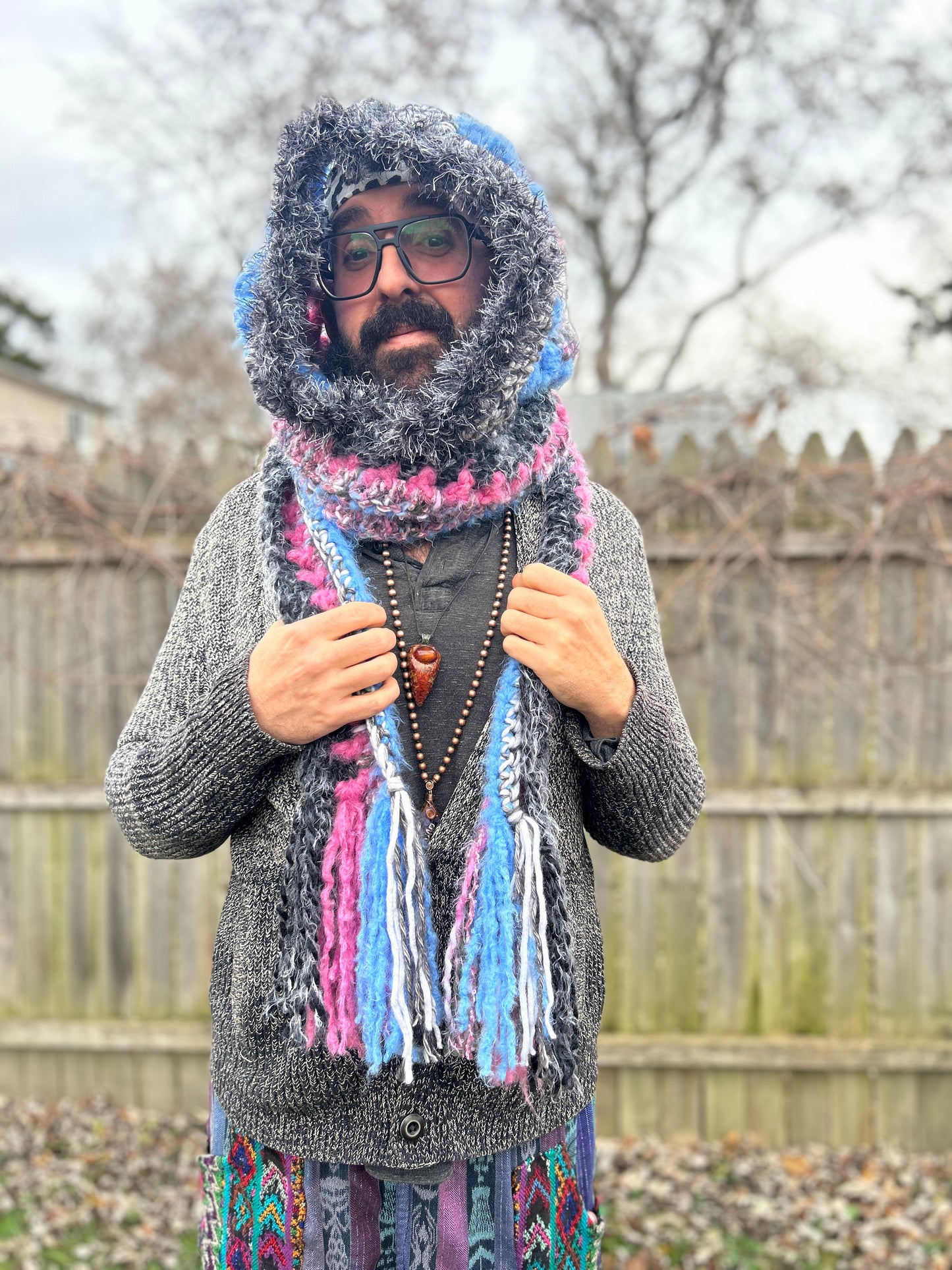 Flower of Life hooded scarf