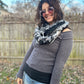 Black/white/grey infinity scarf