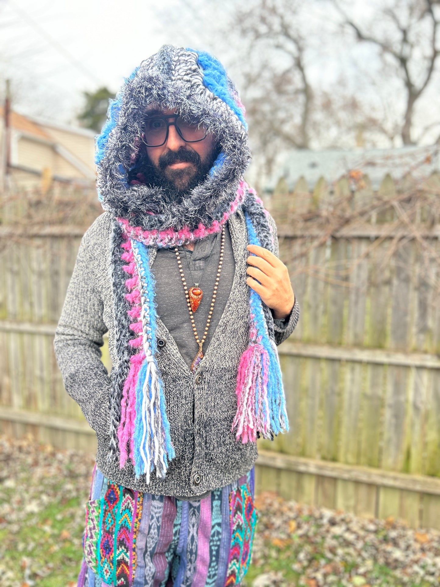 Flower of Life hooded scarf