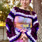 Purple Flower of Life cropped shrug