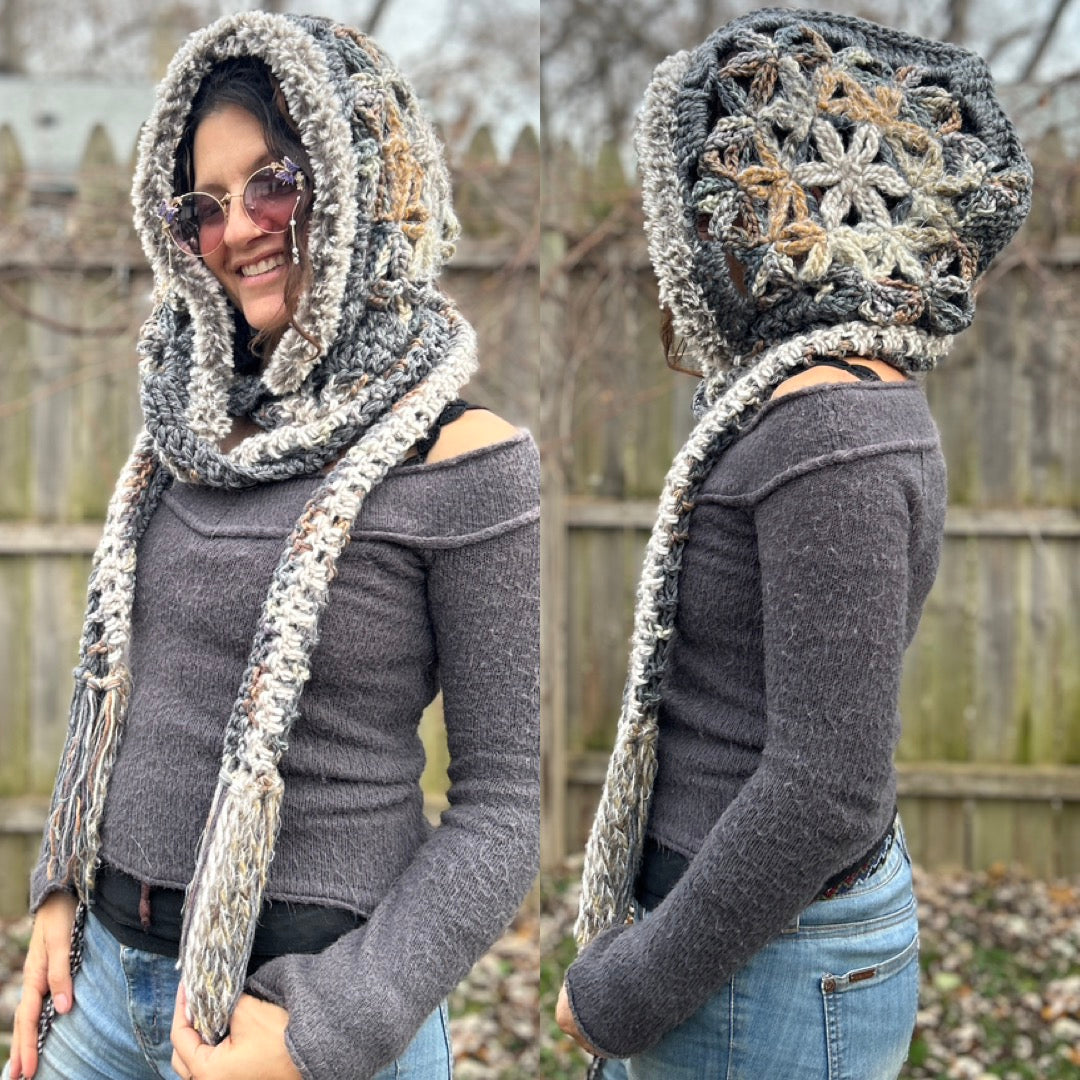 Flower of Life hooded scarf