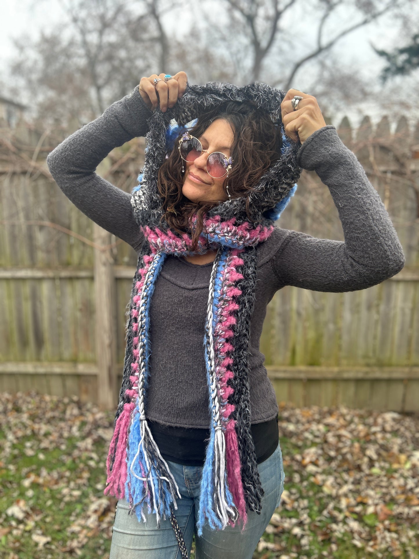 Flower of Life hooded scarf