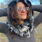 Black/white/grey infinity scarf