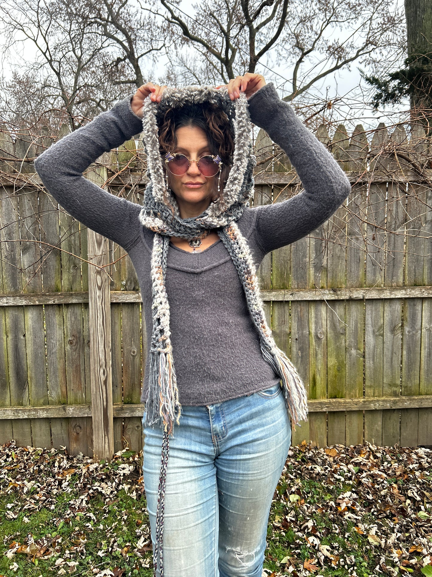 Flower of Life hooded scarf