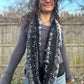 Black/white/grey infinity scarf