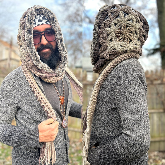 Flower of Life hooded scarf