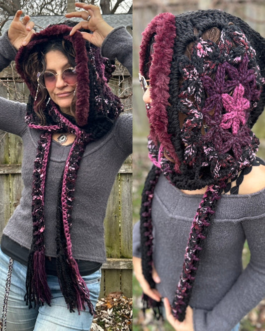 Flower of Life hooded scarf