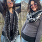 Black/white/grey infinity scarf