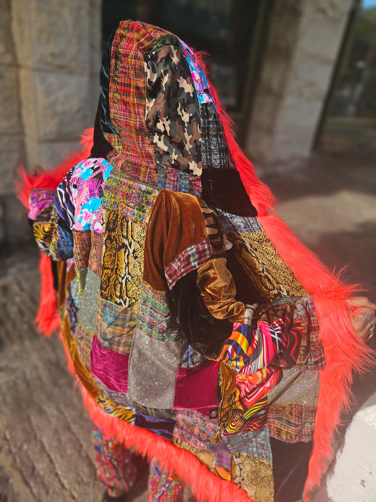 Patchwork Cloak - Rebel Rose