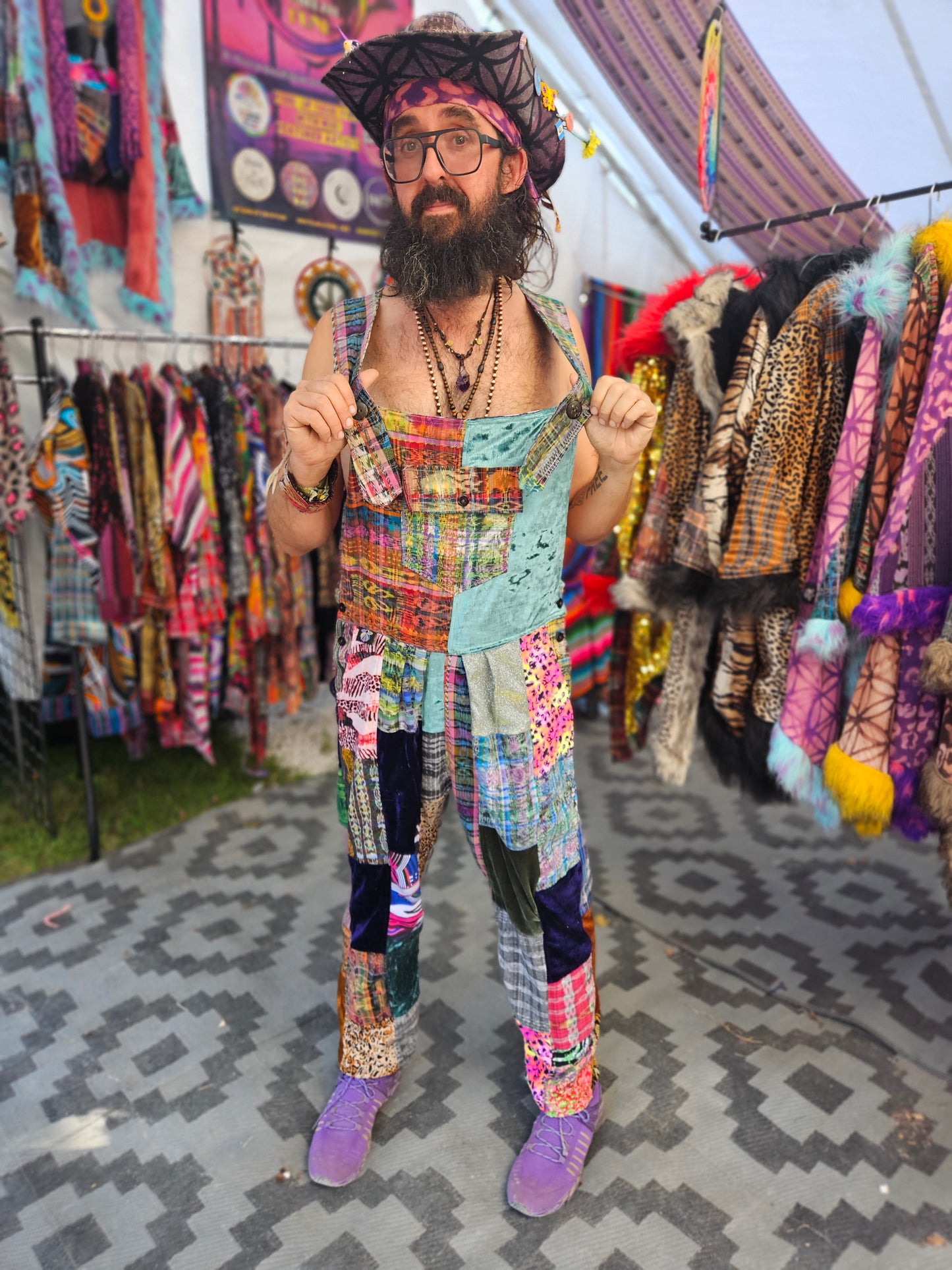 Patchwork Overalls