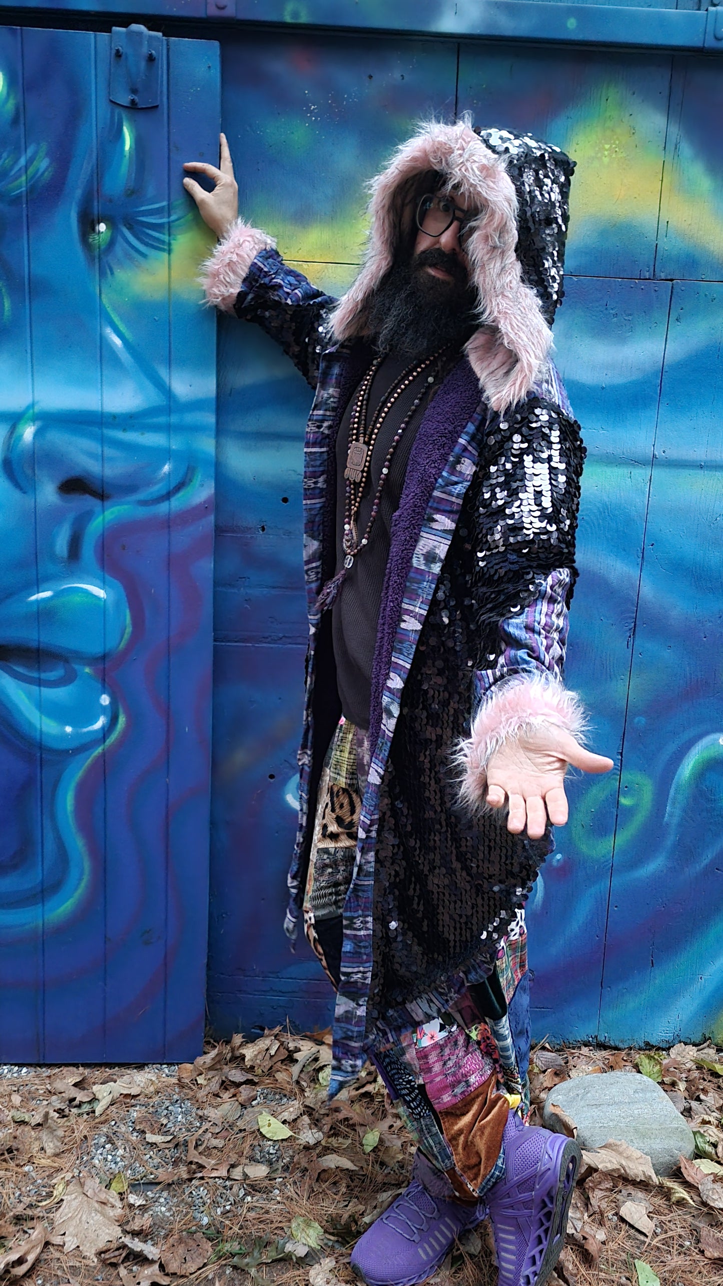 Sequin Cloak Black