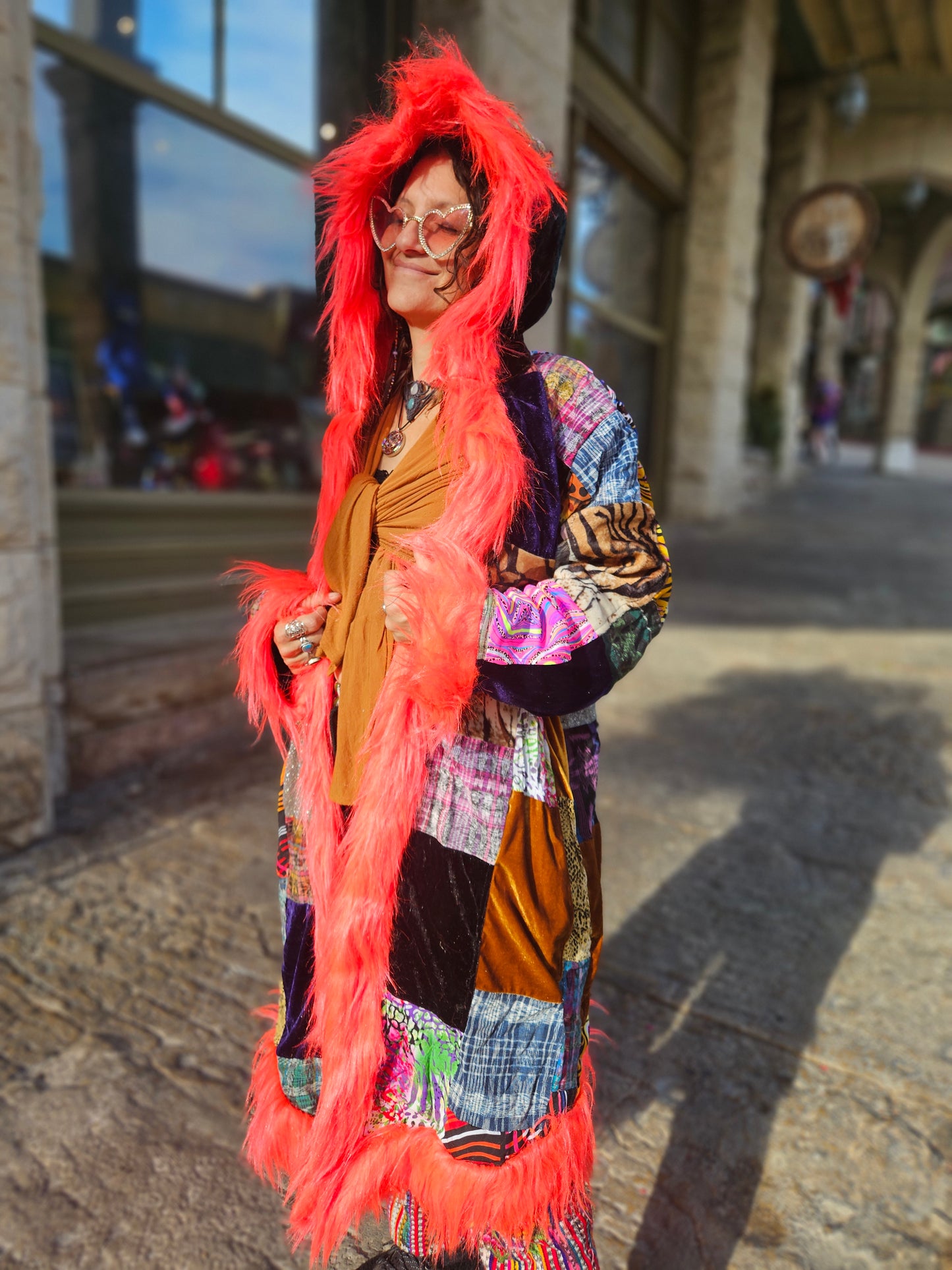 Patchwork Cloak - Rebel Rose