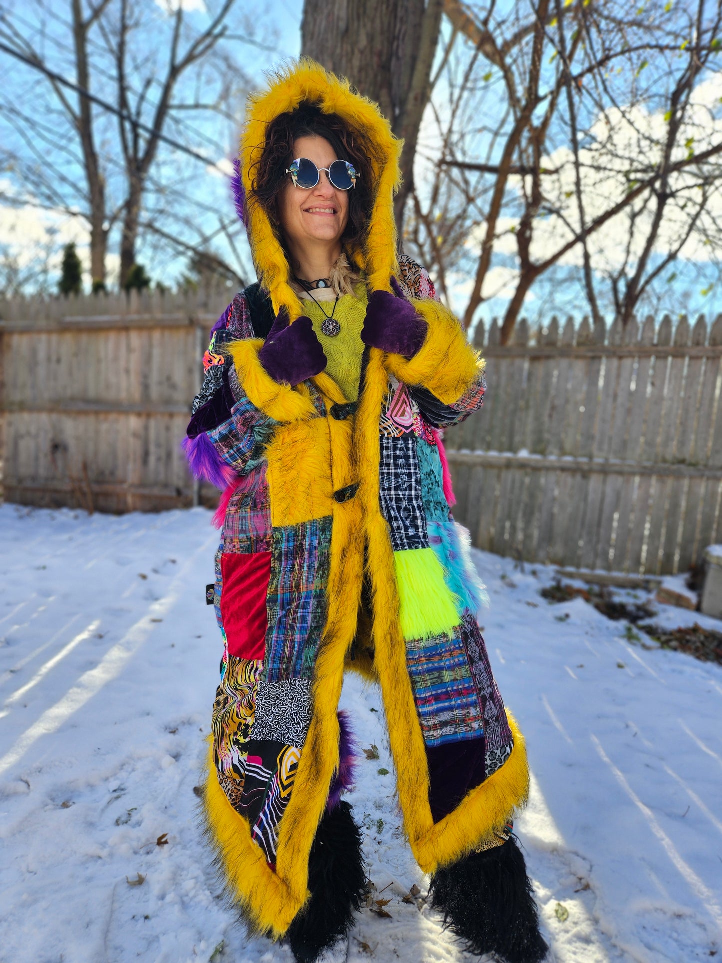 Patchwork Cloak - Fuzzy Dream