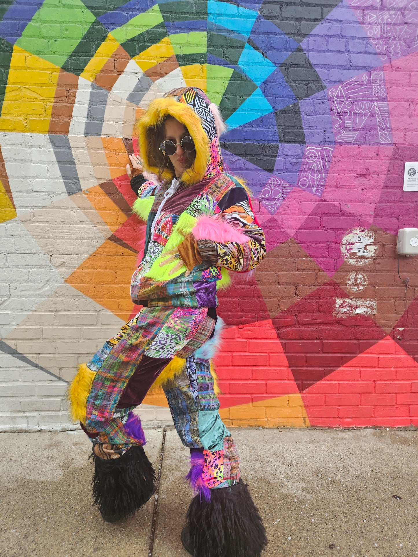 Patchwork Furry Jogger