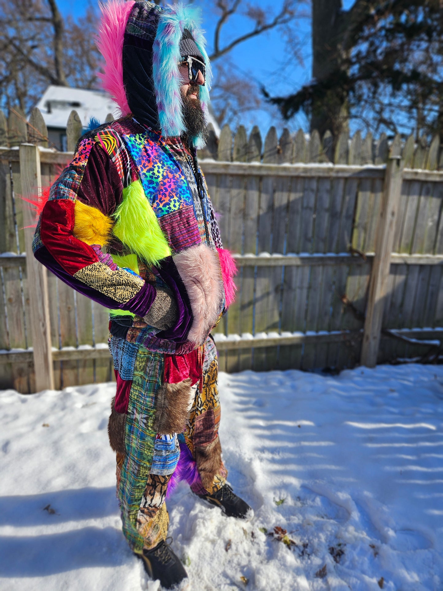 Patchwork Furry Jogger