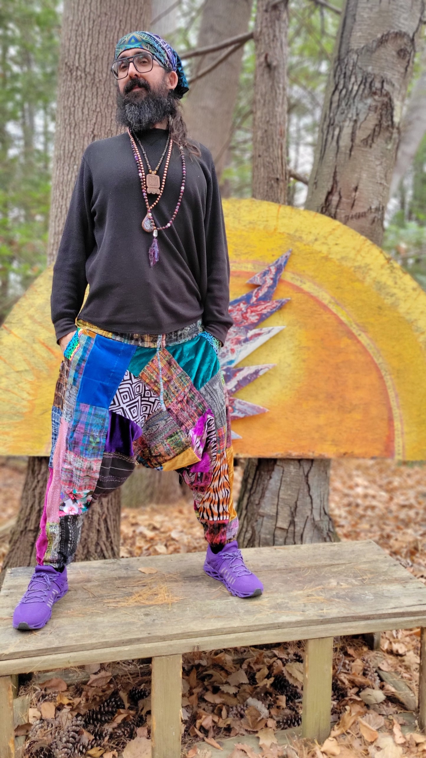 Patchwork Harem Pants