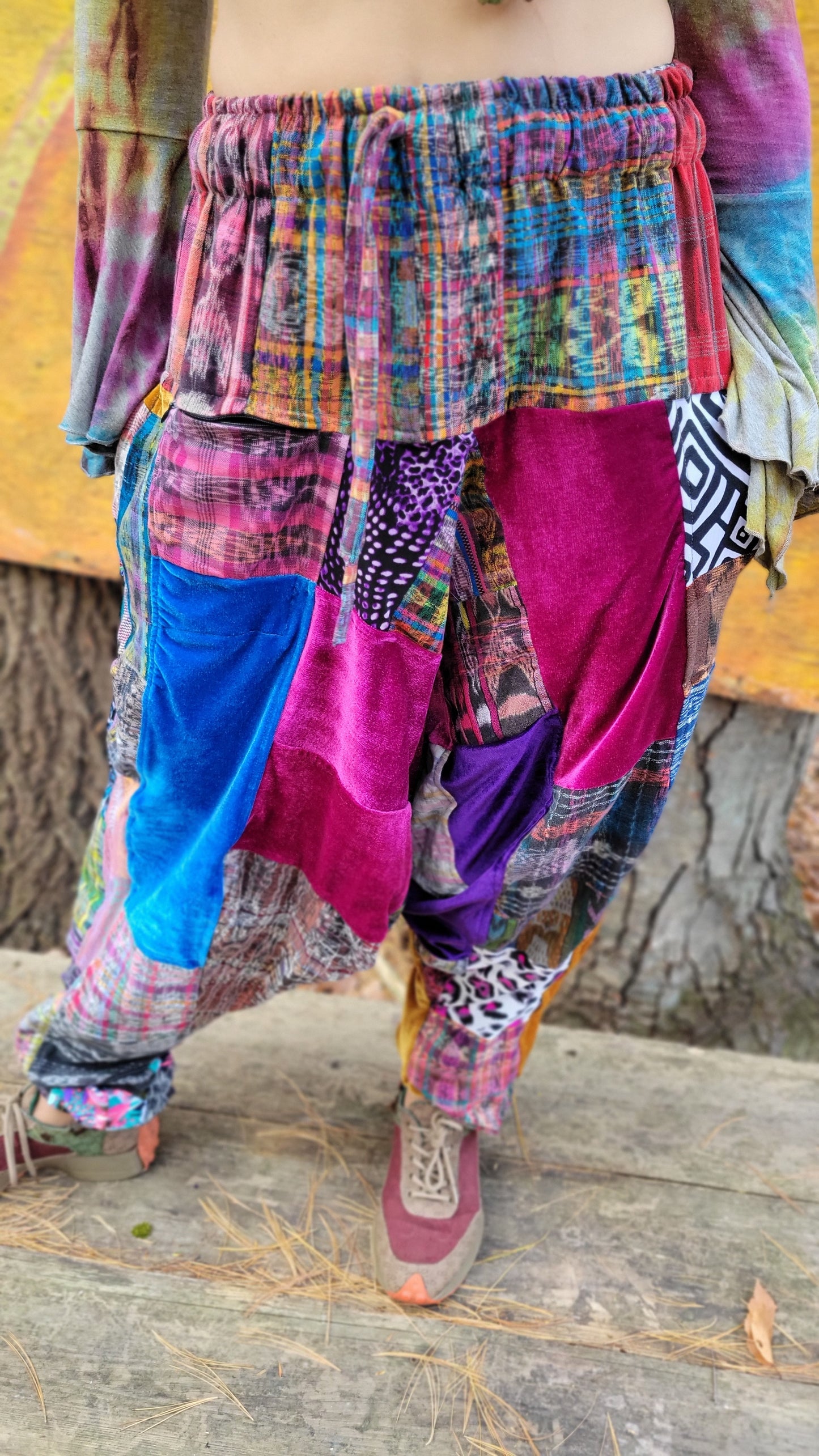 Patchwork Harem Pants