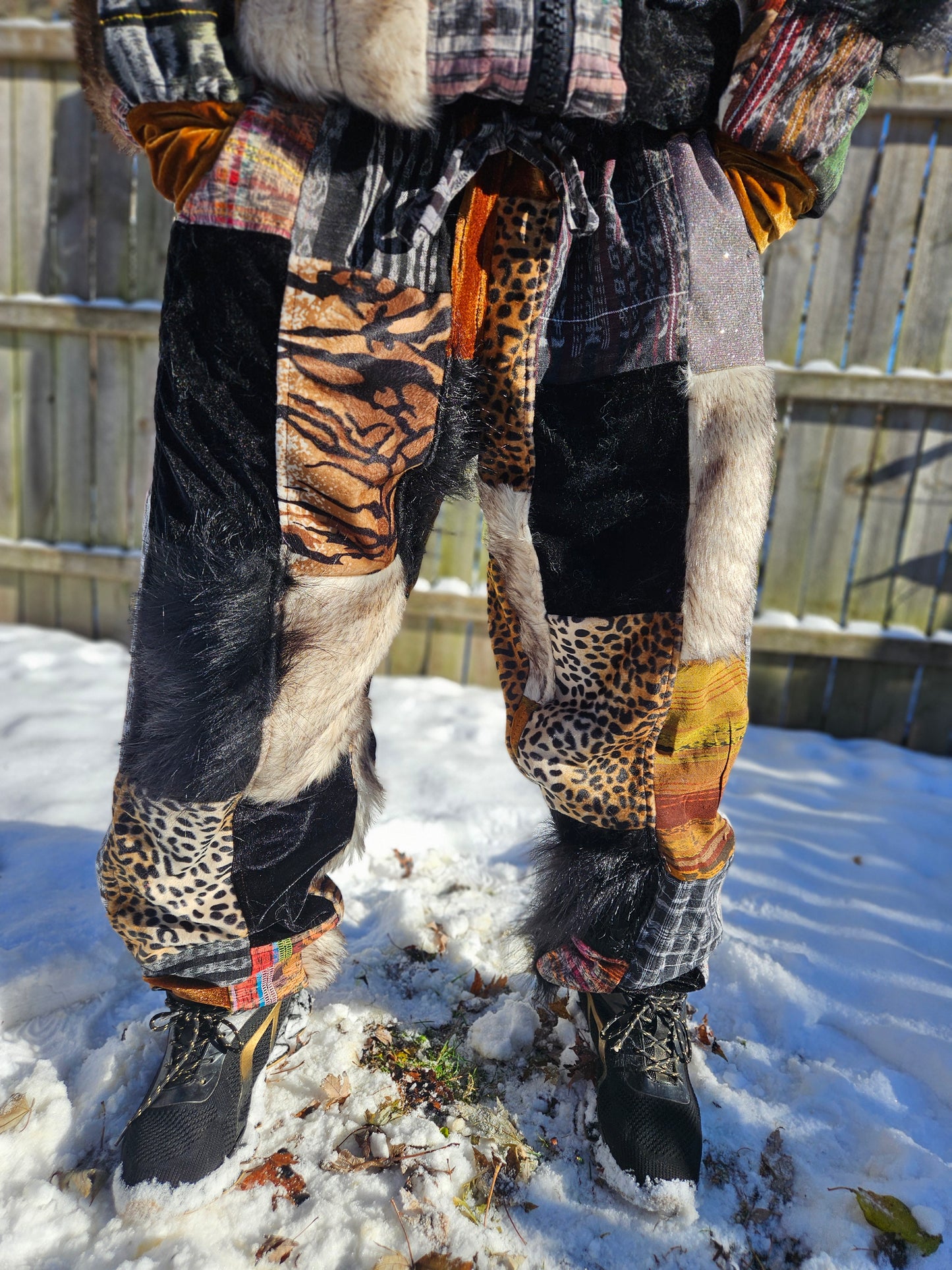Patchwork Furry Jogger