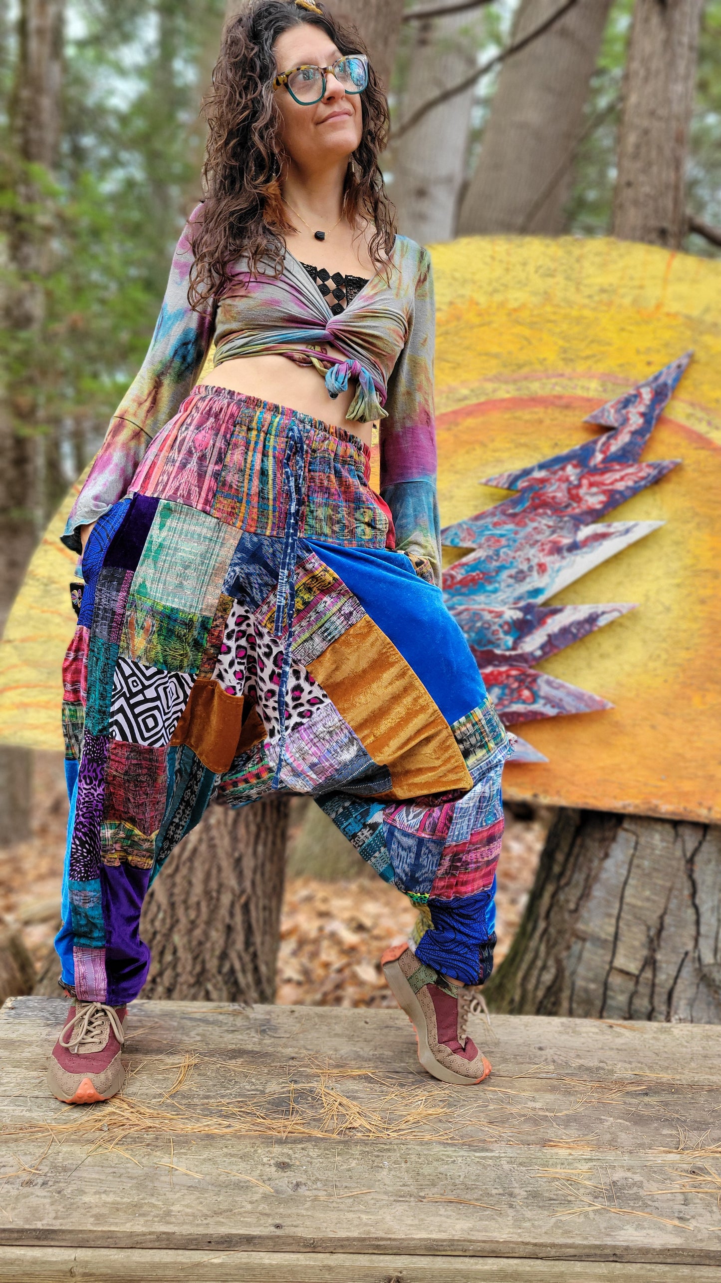 Patchwork Harem Pants