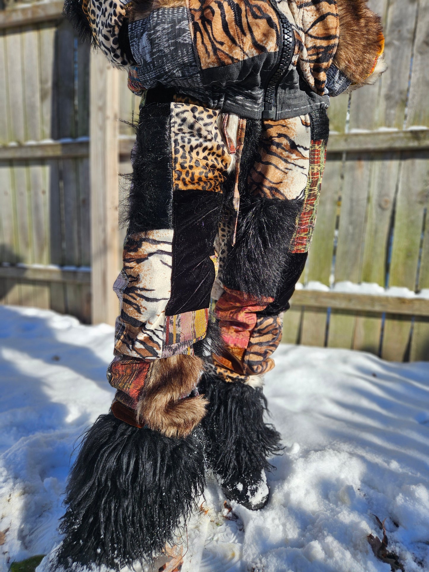 Patchwork Furry Jogger