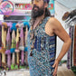 Festival Tank Top - Blue Leopard / Black Velvet