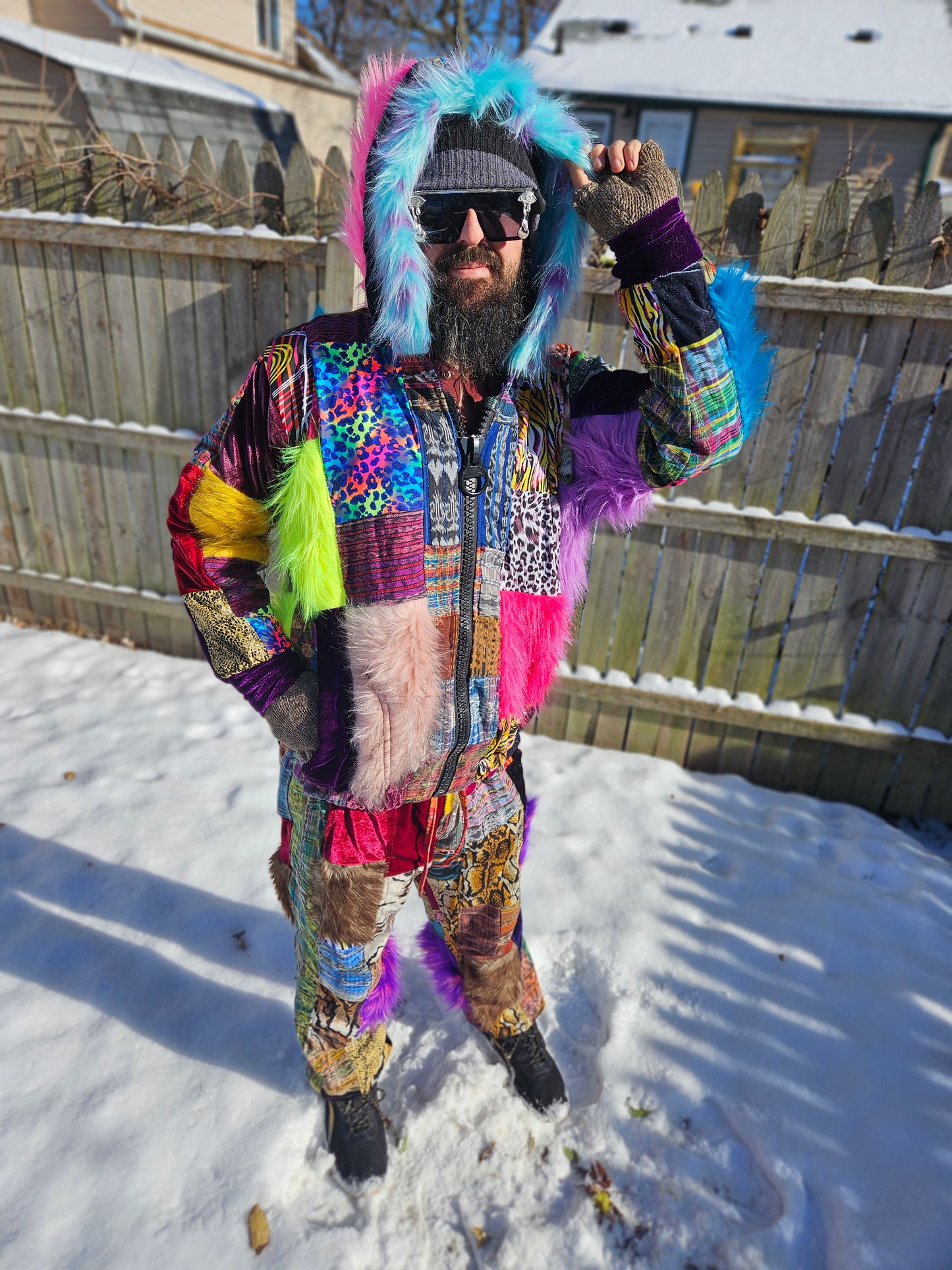 Patchwork Furry Jogger