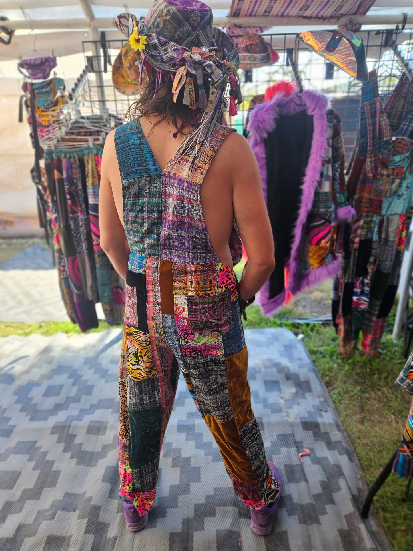 Patchwork Overalls