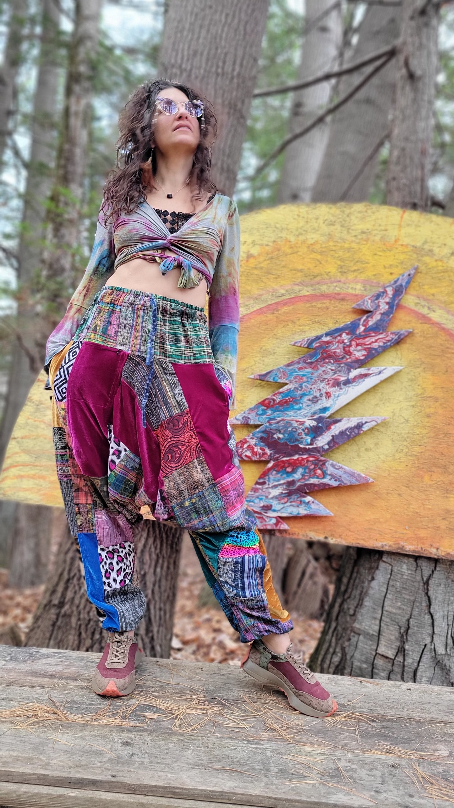 Patchwork Harem Pants