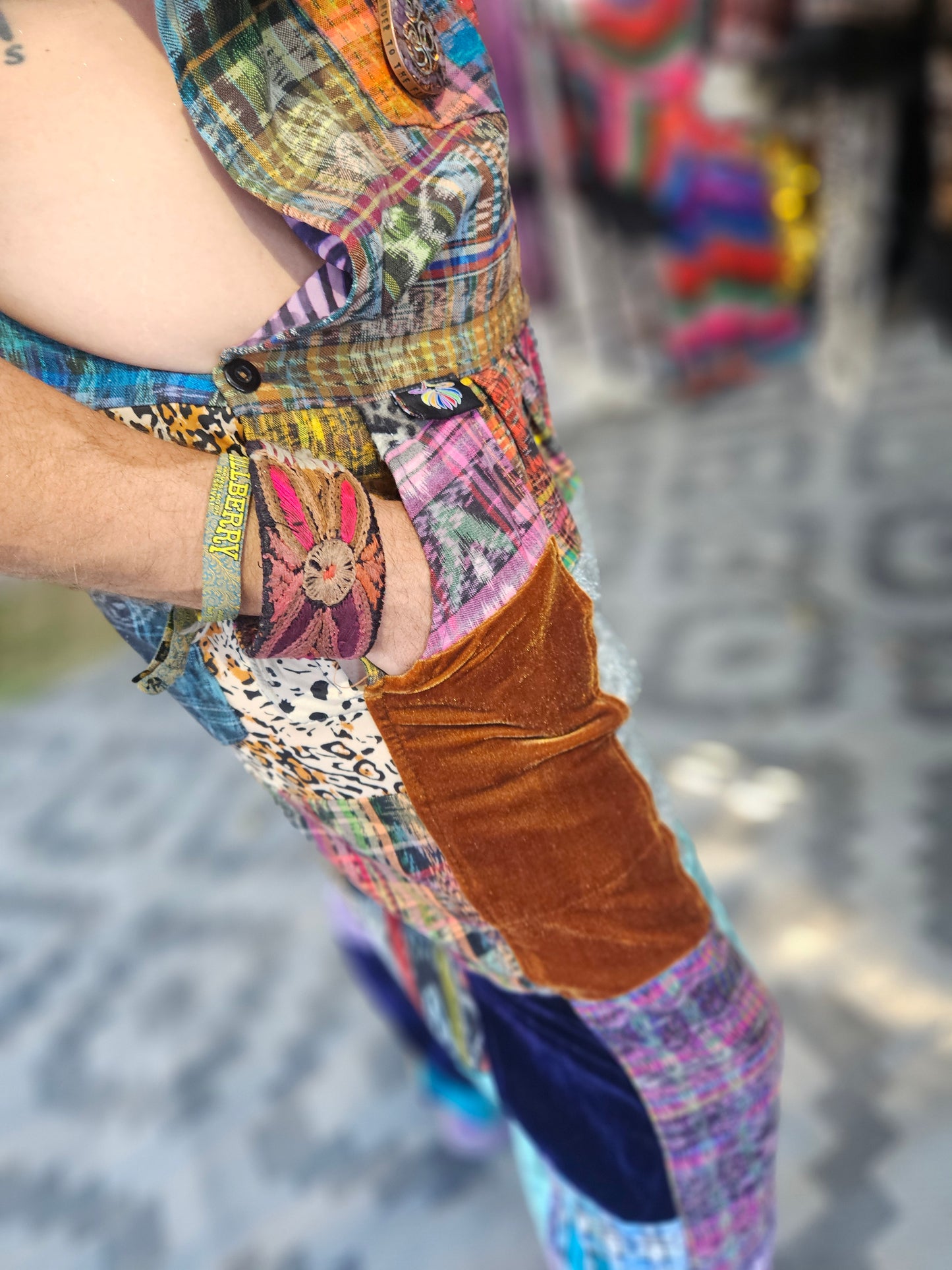 Patchwork Overalls