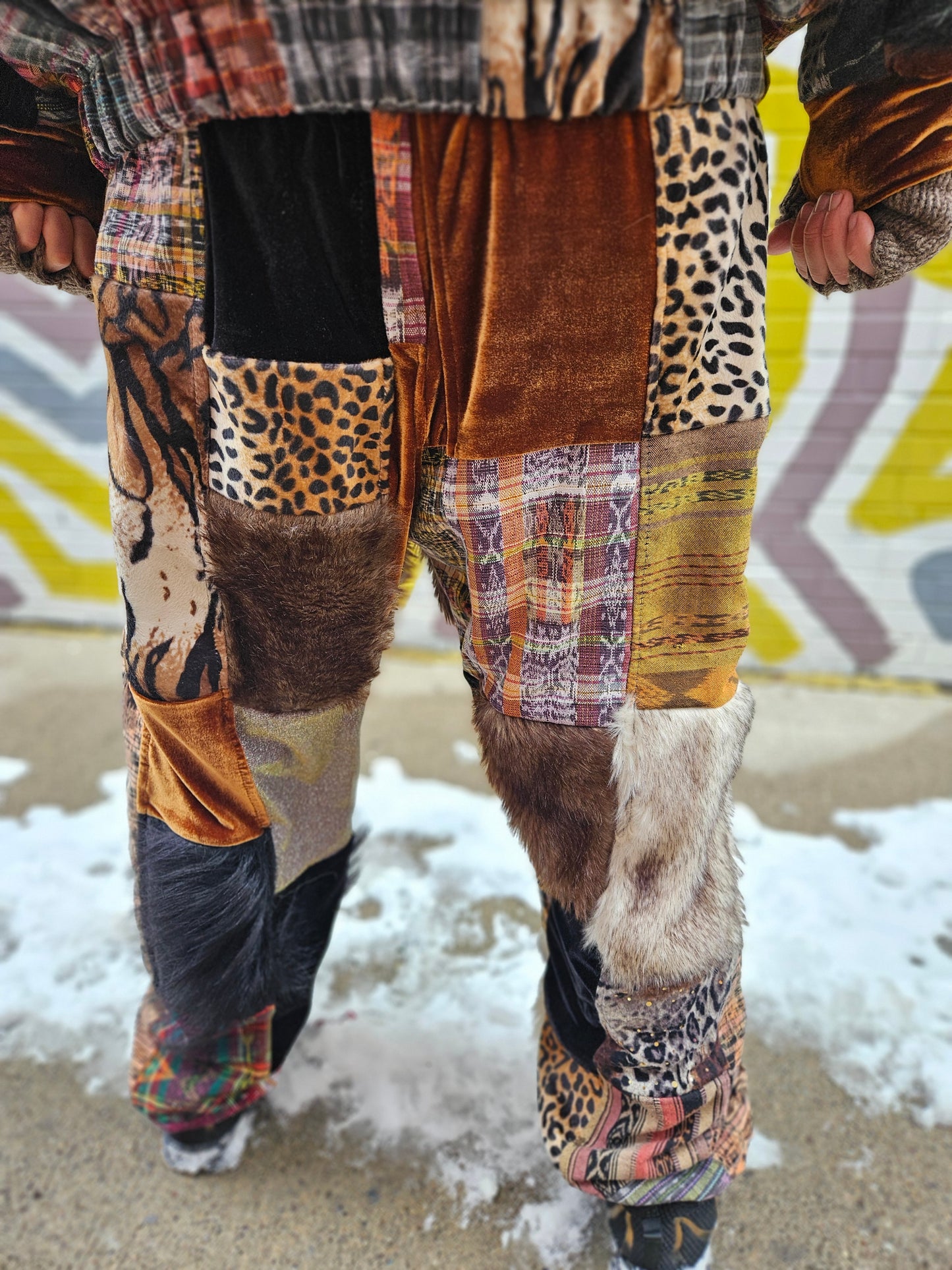 Patchwork Furry Jogger