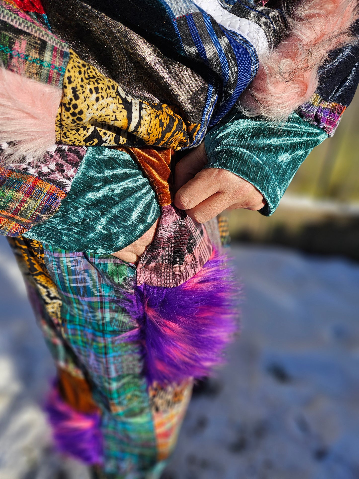 Patchwork Furry Jogger