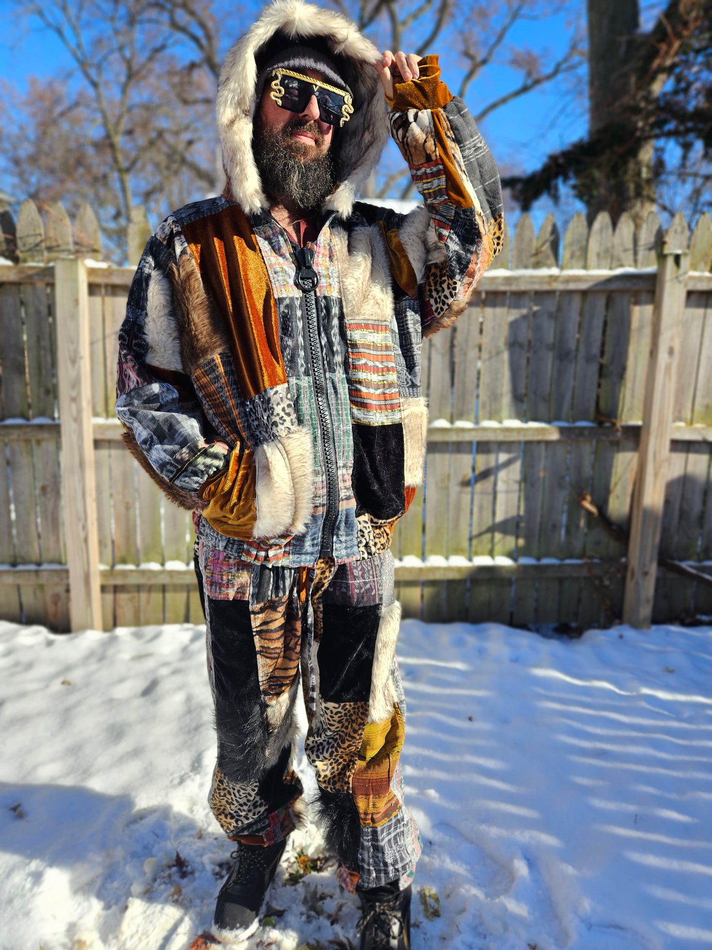 Patchwork Furry Jogger