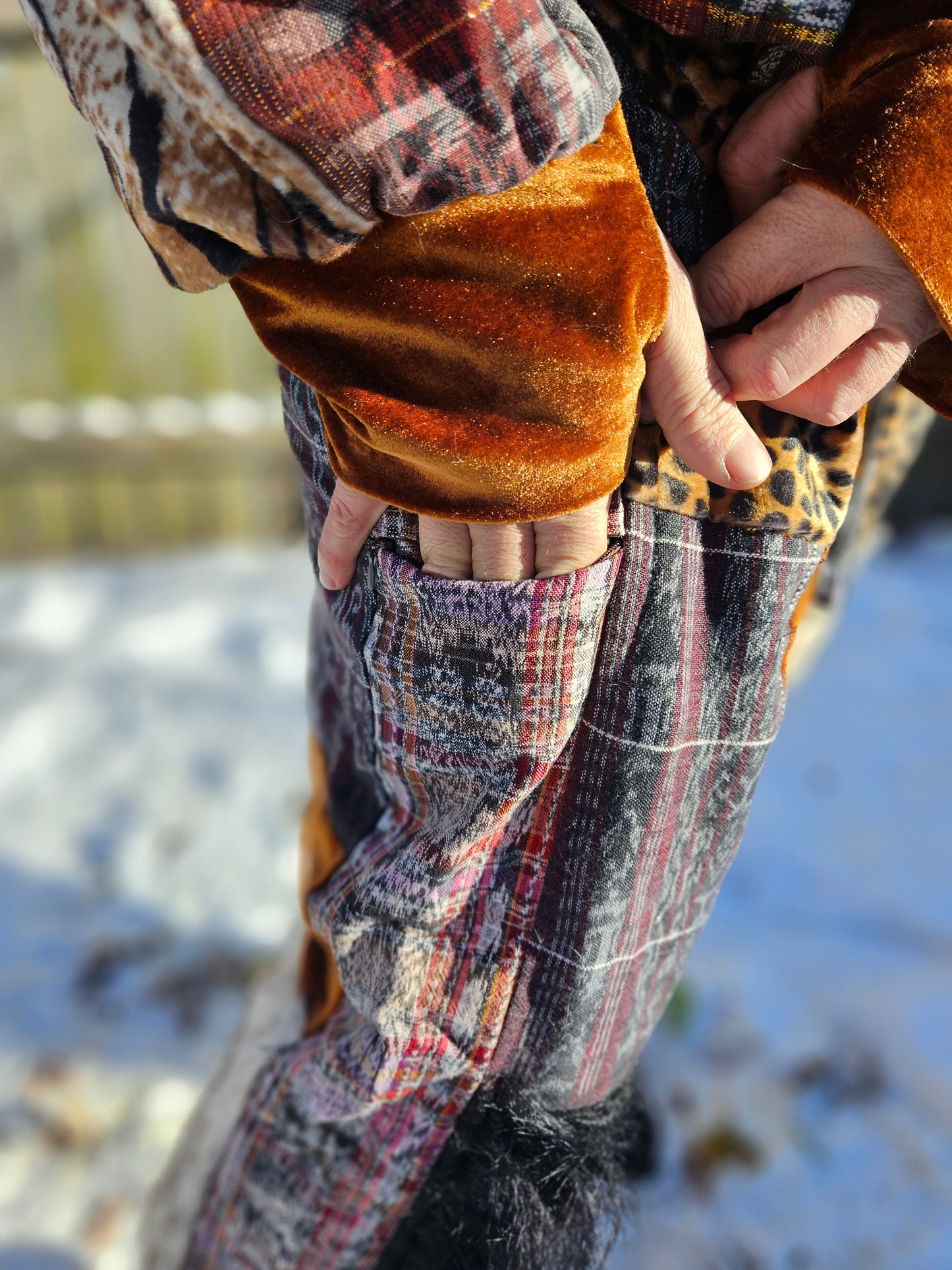 Patchwork Furry Jogger