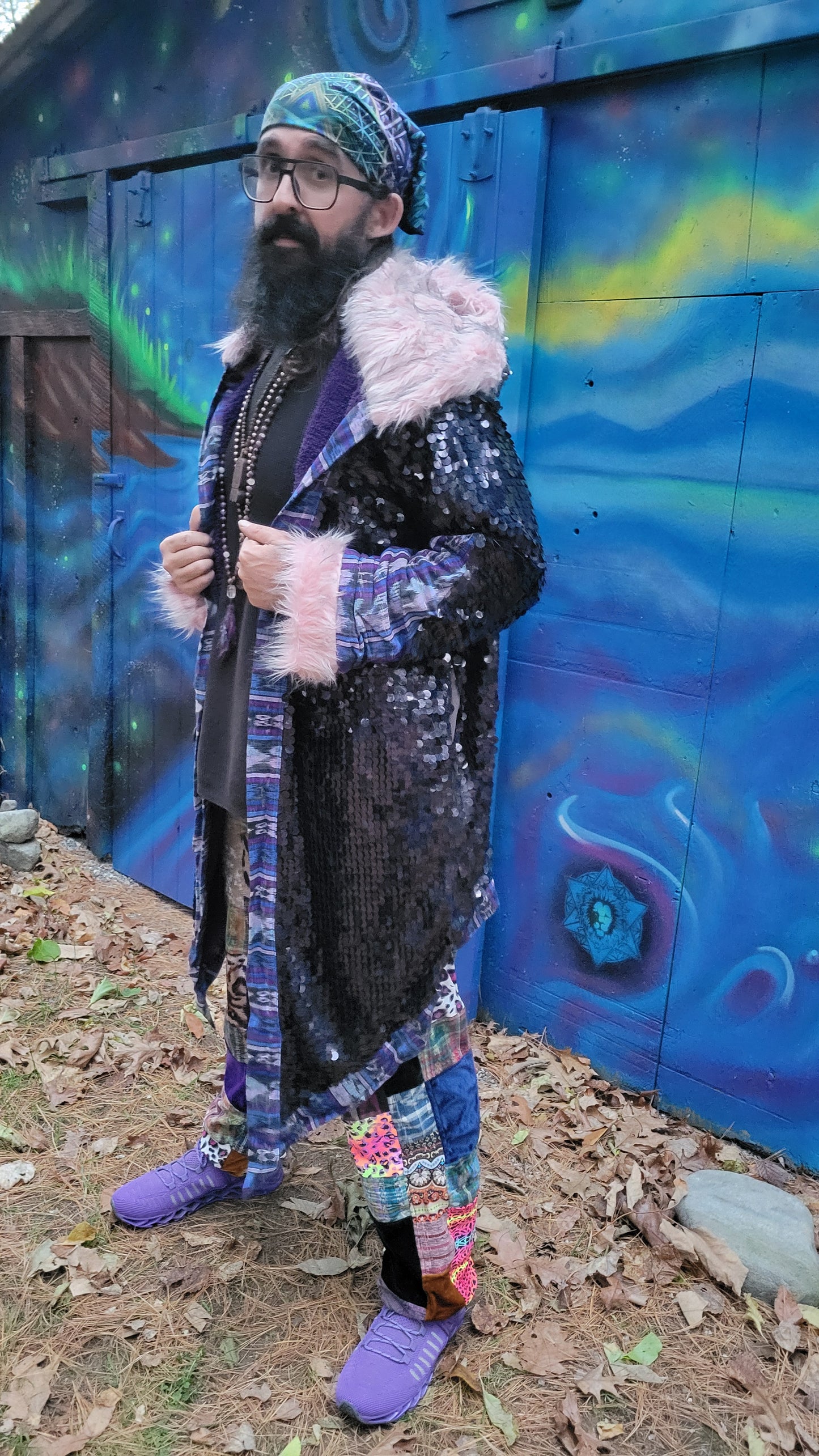 Sequin Cloak Black