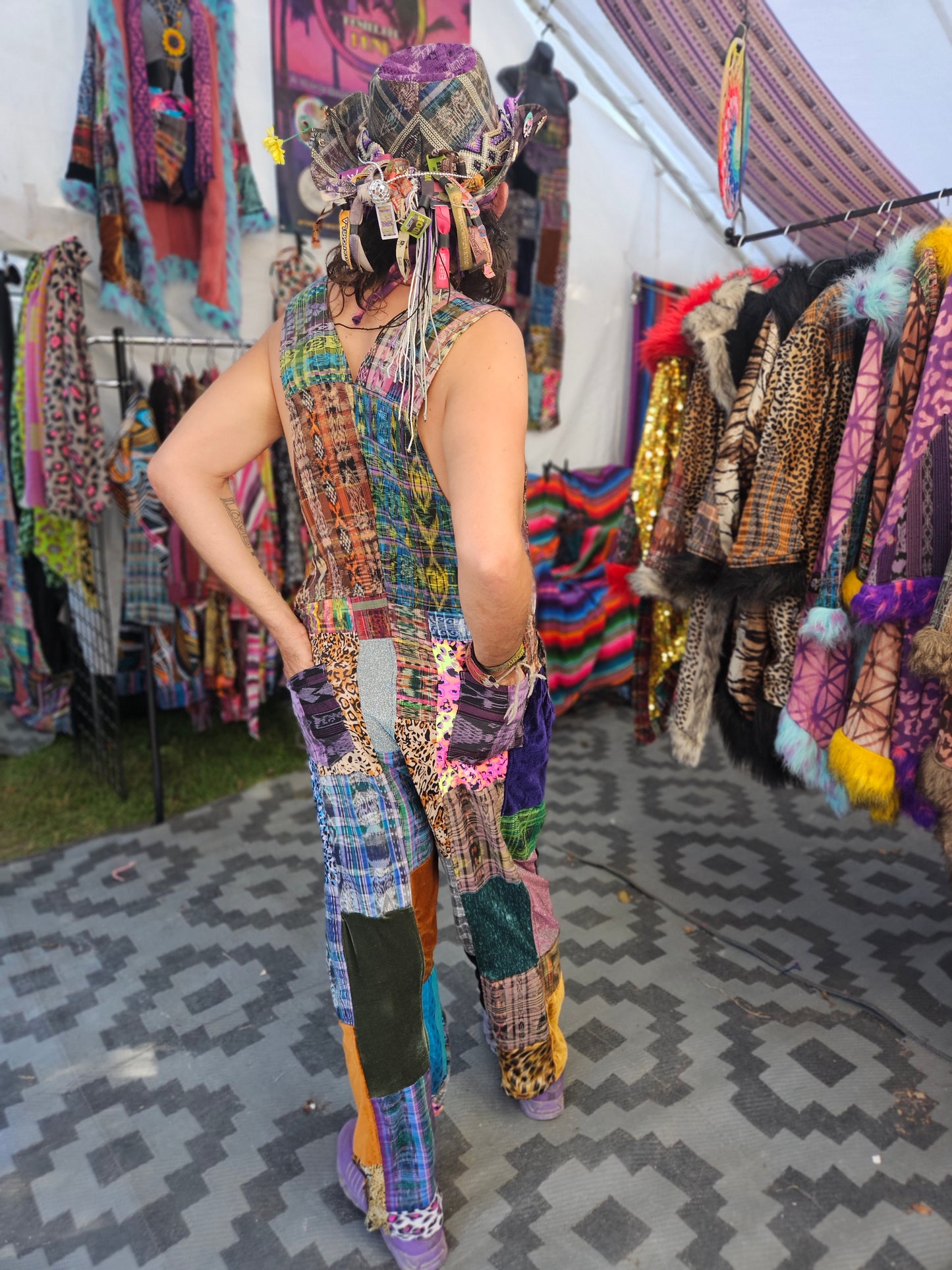 Patchwork Overalls