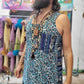 Festival Tank Top - Blue Leopard / Black Velvet